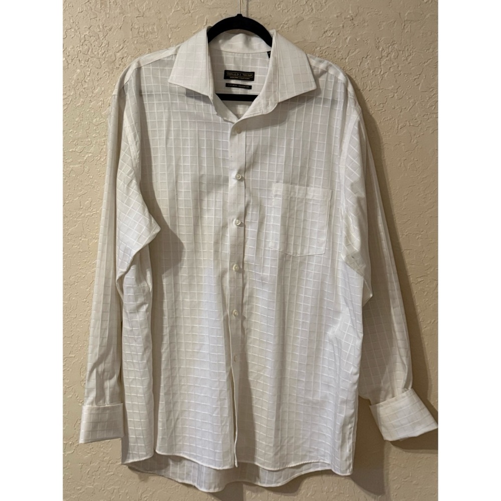 Donald Trump Signature Collection White Dress Shirt Size 17 1/2- 34/35